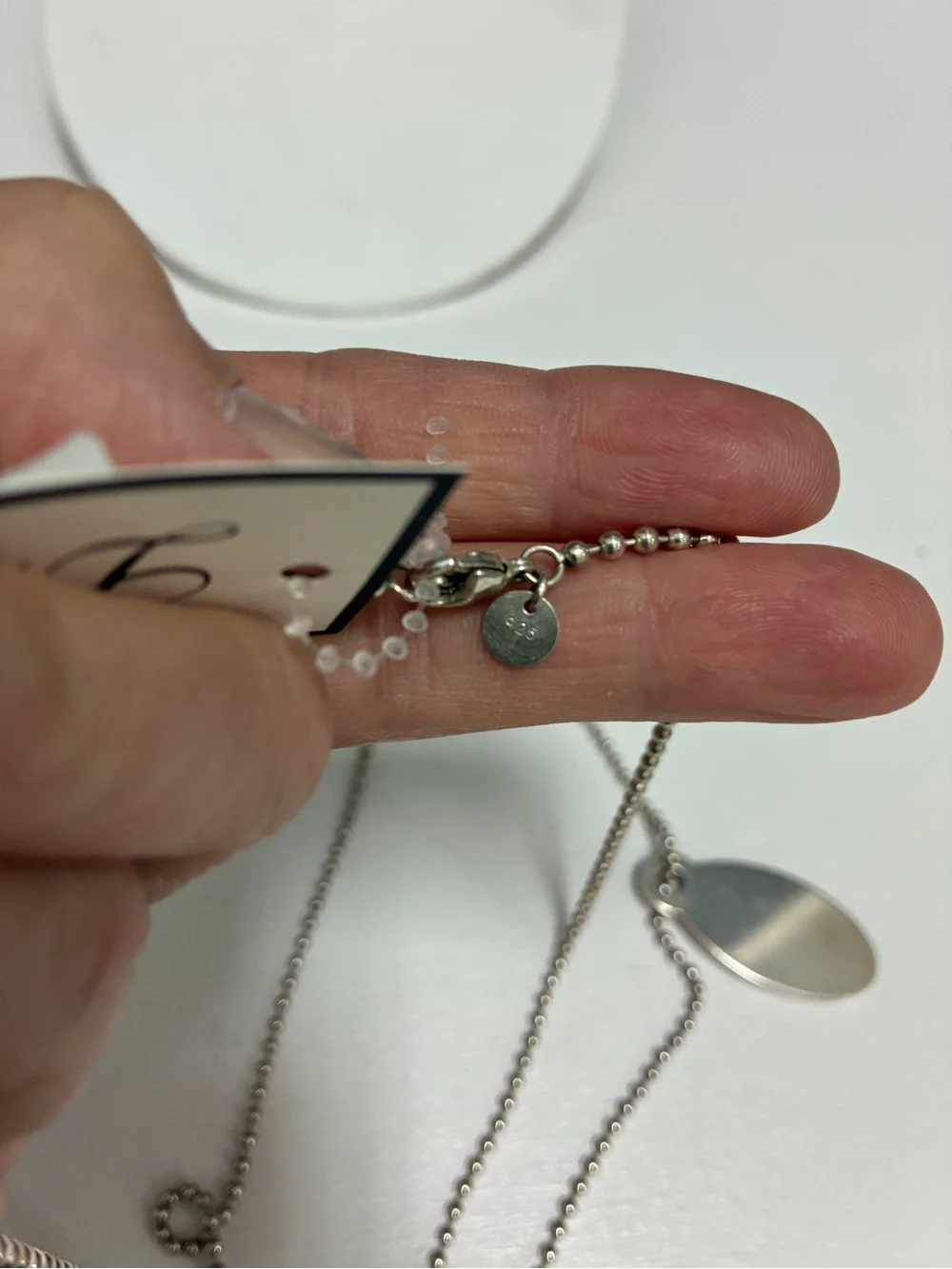 Tiffany & Co. Sterling Silver Return to Tiffany Oval Tag Necklace on Ball Chain